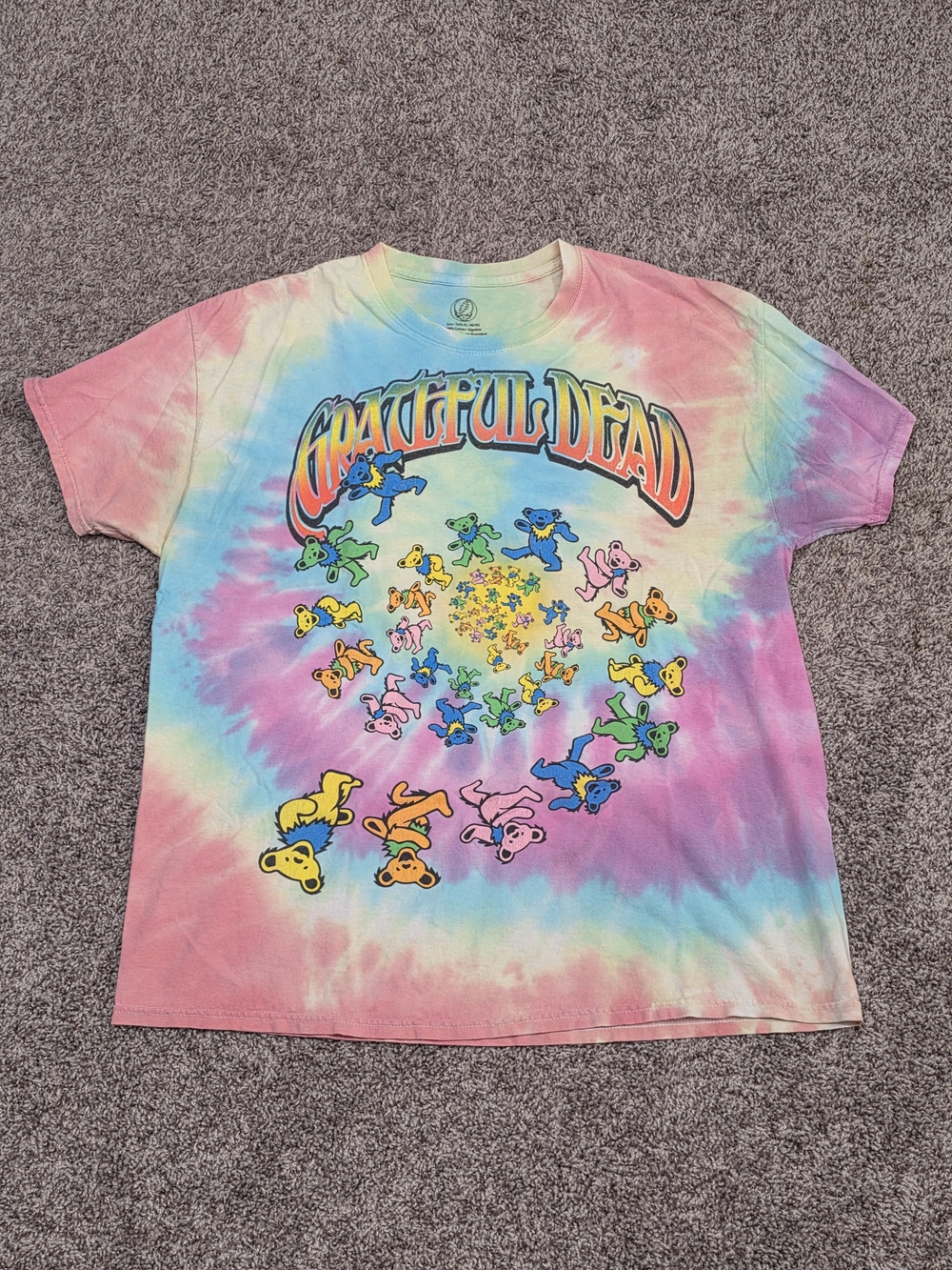 Grateful Dead Tie-Dye Dancing Bears T-Shirt - Multicolor
